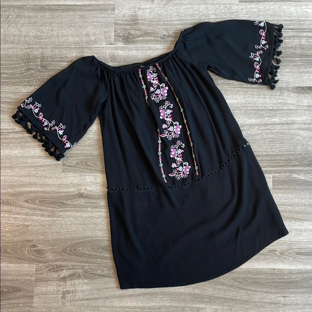 Xhilaration embroidered off the shoulder dress